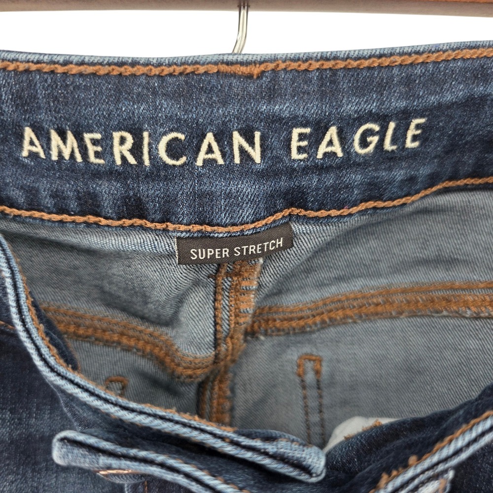 American Eagle Denim Jeans Womens Size 6 Dark Wash Super Stretch Bootcut‎ - Picture 6 of 7